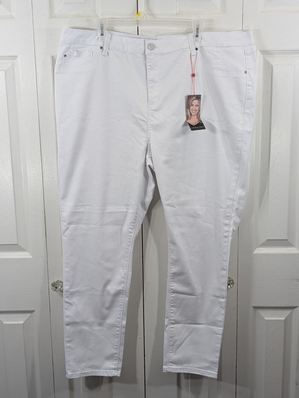 Laurie Felt: Silky Denim Zip Fly Ankle Skinny Jeans - White - Size 2X NWT
